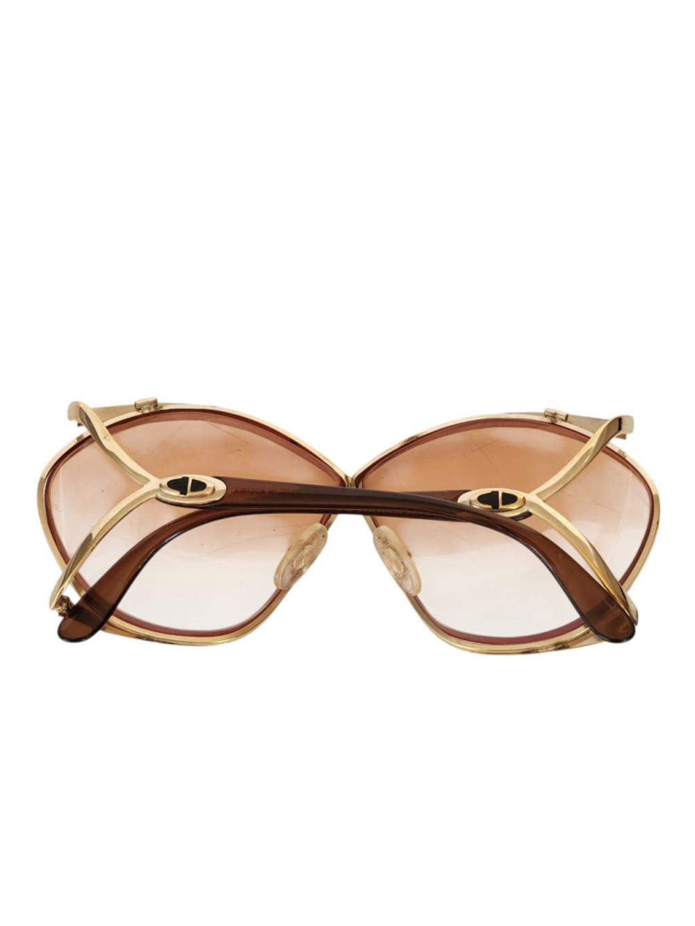 CHRISTIAN DIOR Vintage Gold Oversized Sunglasses Frame Only - Picture 6 of 9